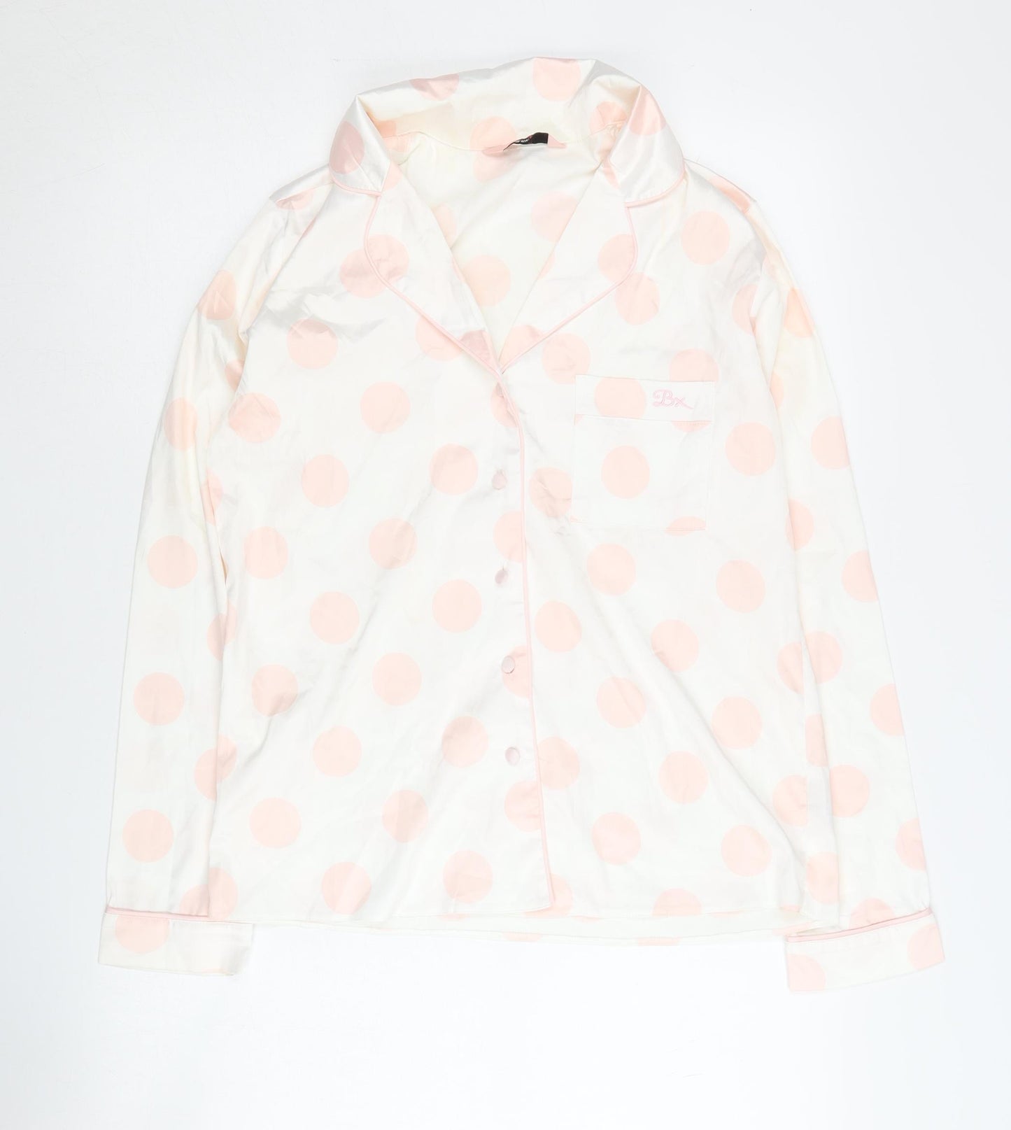 Boux Avenue Women's White Polka Dot Pyjama Top Size 10