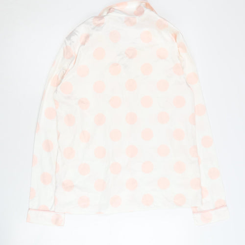 Boux Avenue Women's White Polka Dot Pyjama Top Size 10