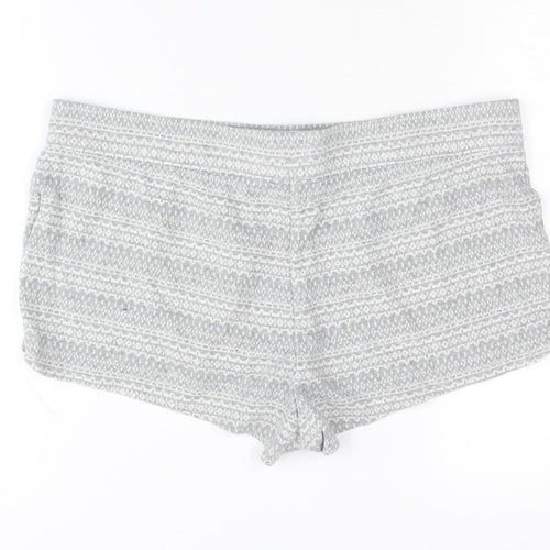 Jack Wills Women's Grey Fair Isle Sleep Shorts Size 10