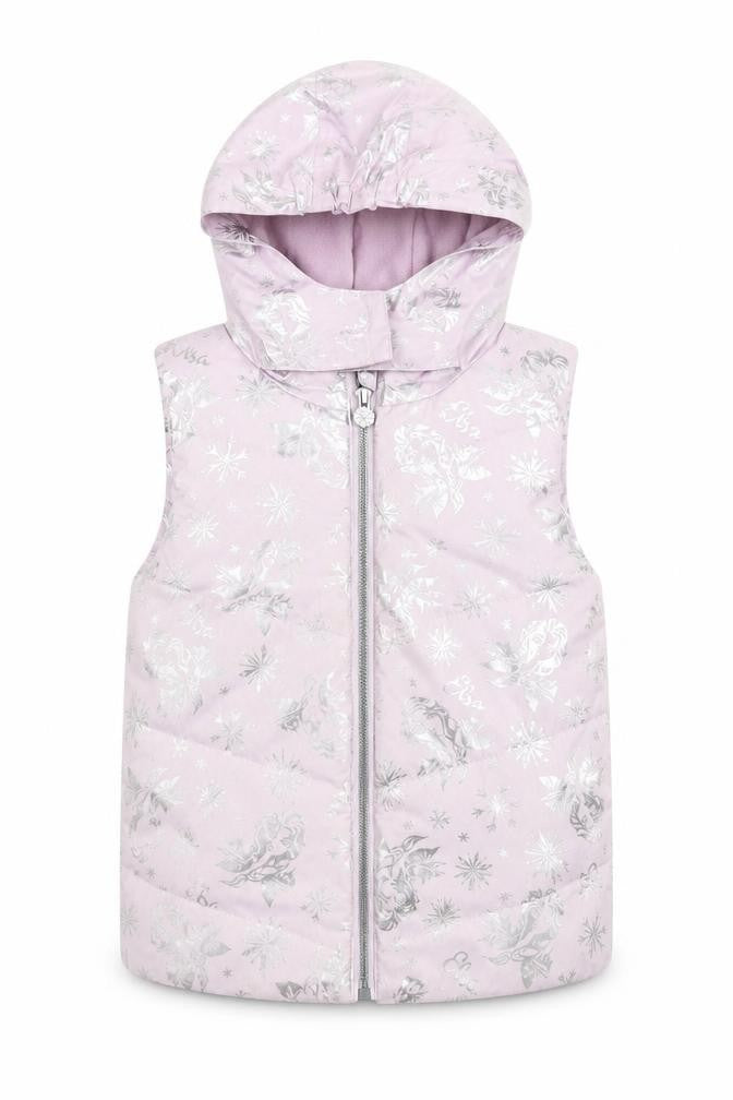 Disney Frozen Girls Pink Sleeveless Hooded Jacket 7-8 Years