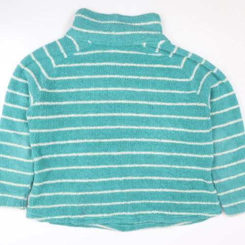 Weird Fish Women's Blue Striped High Neck Sweatshirt, Size 12