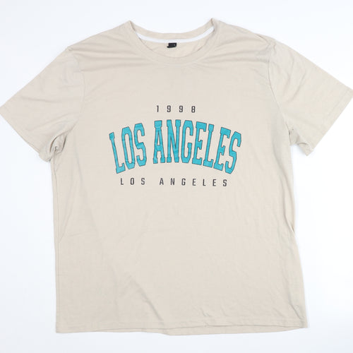 Manfinity Men's 3XL Beige Los Angeles T-Shirt