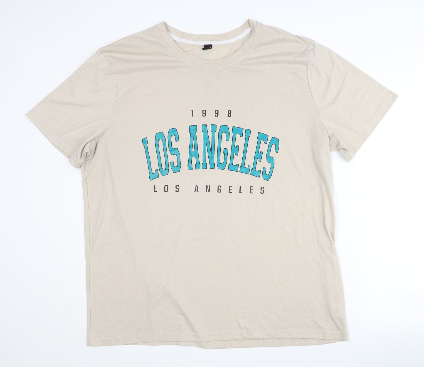 Manfinity Men's 3XL Beige Los Angeles T-Shirt
