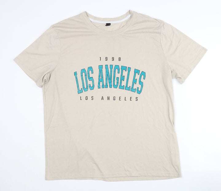 Manfinity Men's 3XL Beige Los Angeles T-Shirt