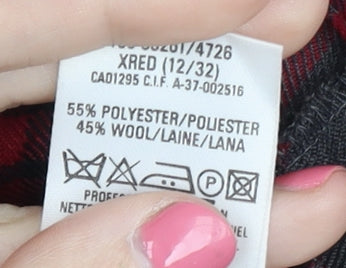 St Michael Women's Red Plaid Pleated Midi Skirt Size 12