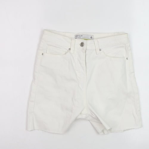 Women's White Denim Shorts Size 6 Slim Fit
