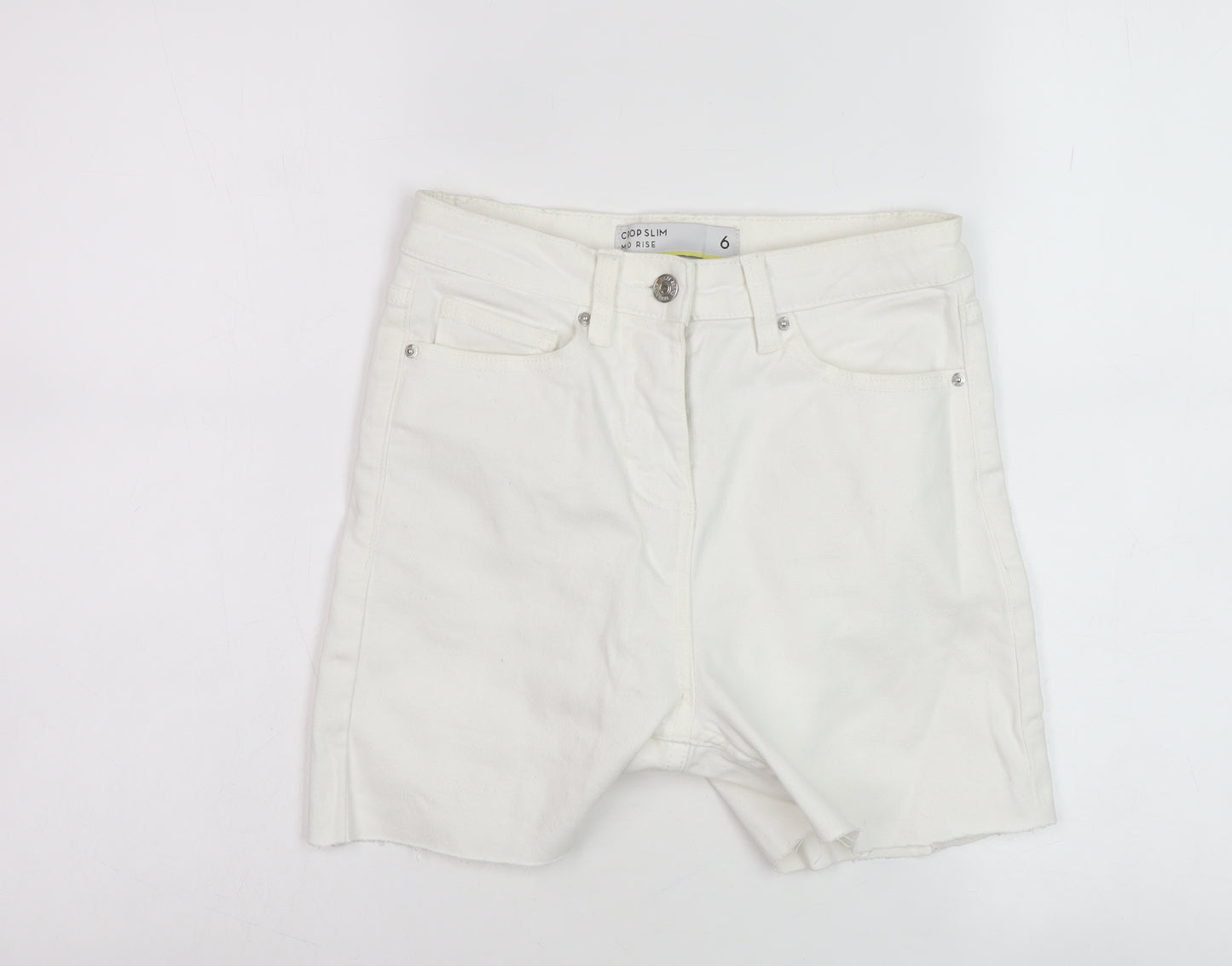 Women's White Denim Shorts Size 6 Slim Fit