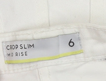Women's White Denim Shorts Size 6 Slim Fit