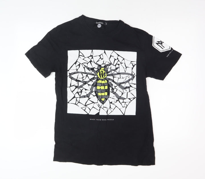 Boohoo Men Black Bee Graphic T-Shirt - Small