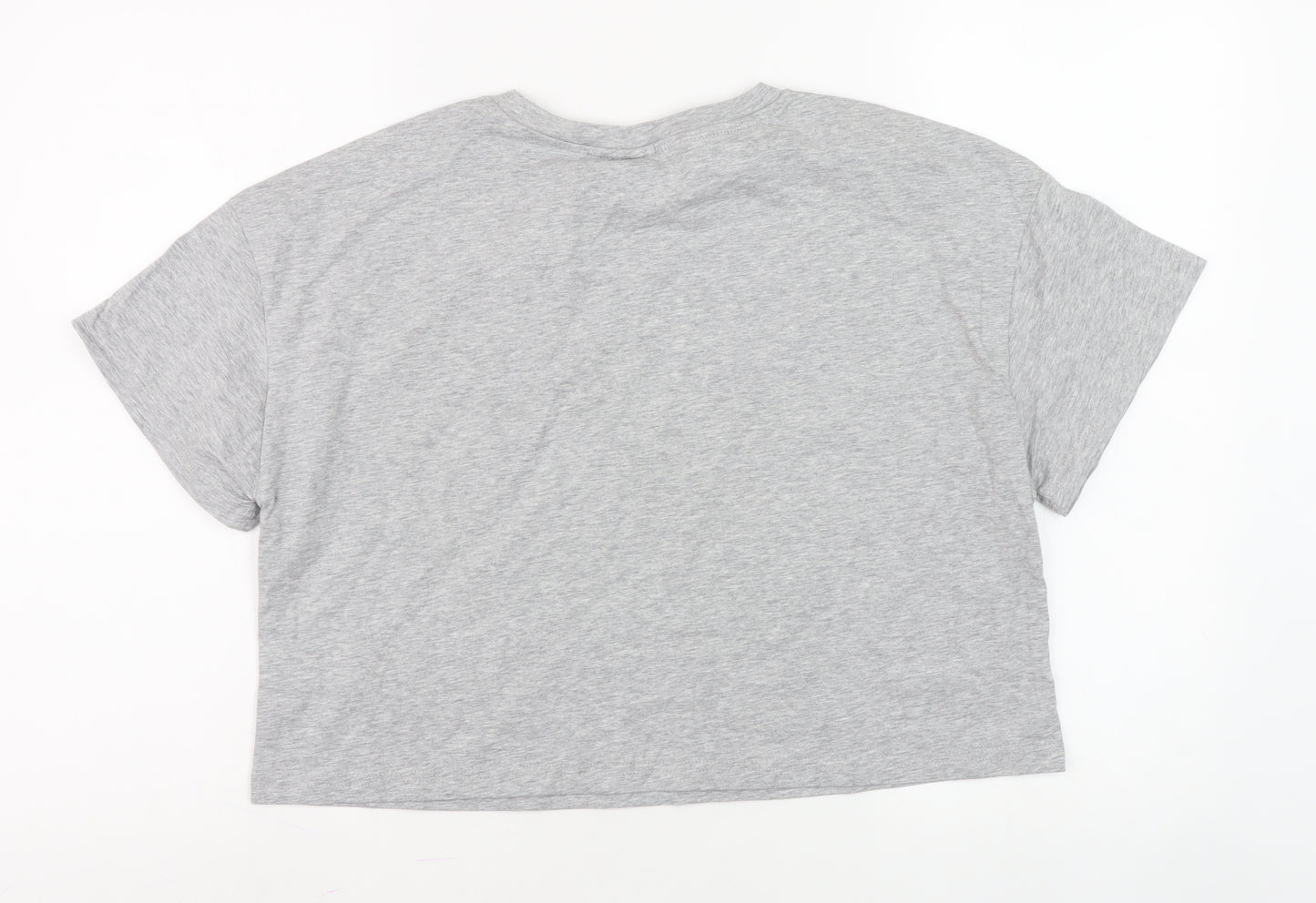 Shein Grey Tom & Jerry Cropped T-Shirt - Women's M