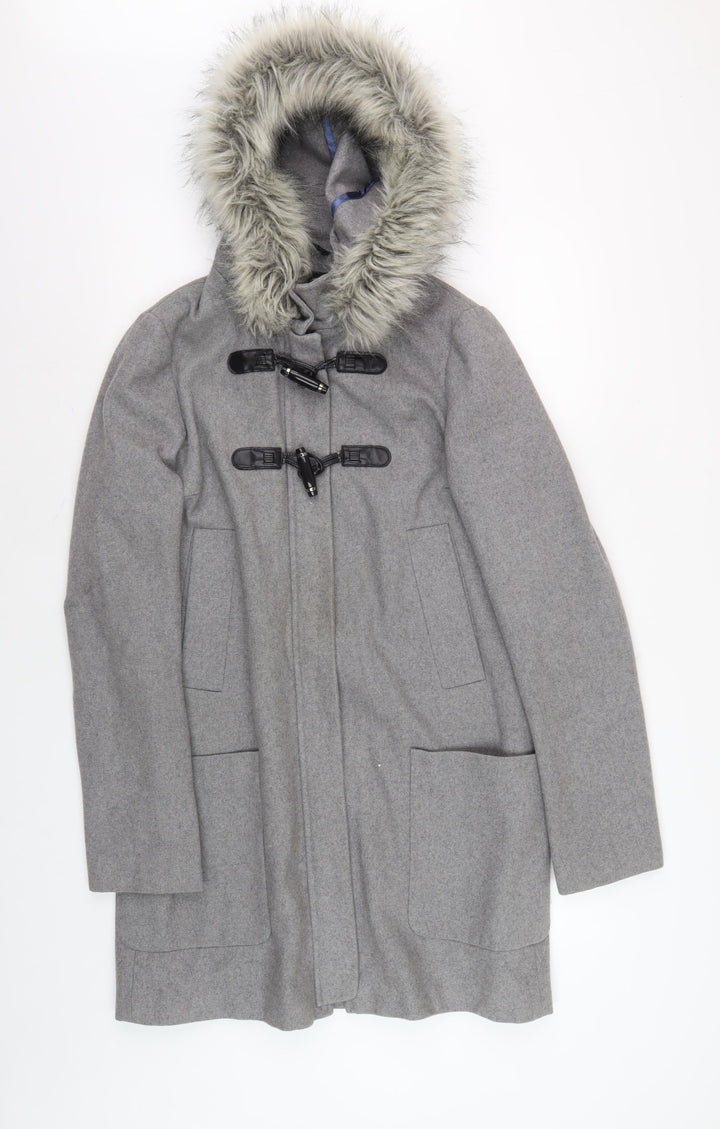 Next Women's Grey Duffle Coat, Size 10, Tall, Hooded