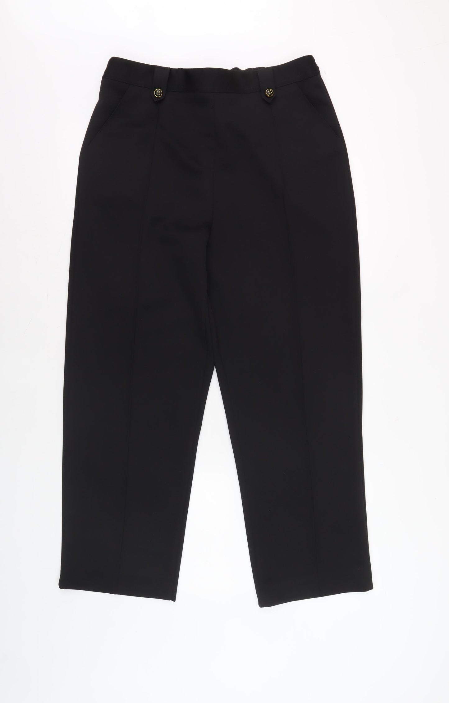 Bm Womens Black Straight Trousers Size 14