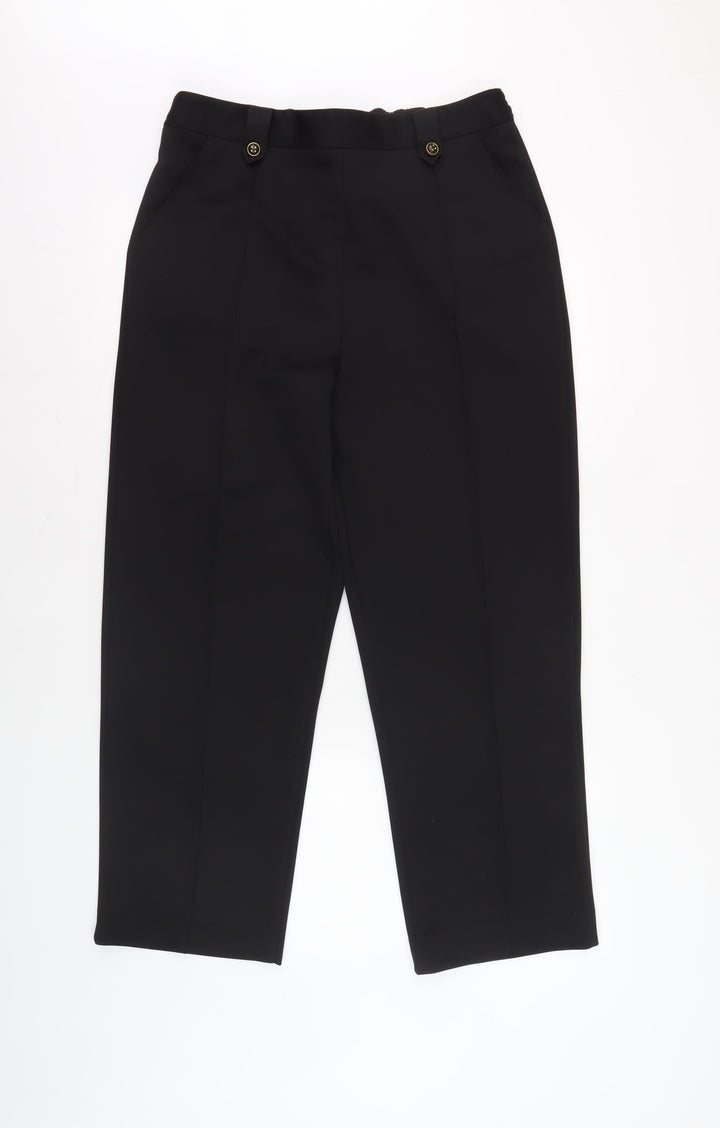 Bm Womens Black Straight Trousers Size 14