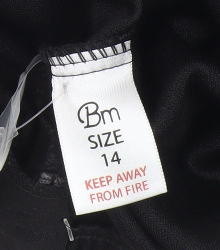 Bm Womens Black Straight Trousers Size 14