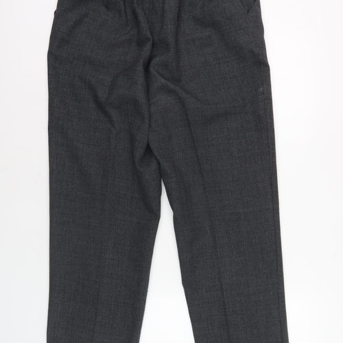 Bm Women's Black Check Trousers, Size 12, Elastic Waist