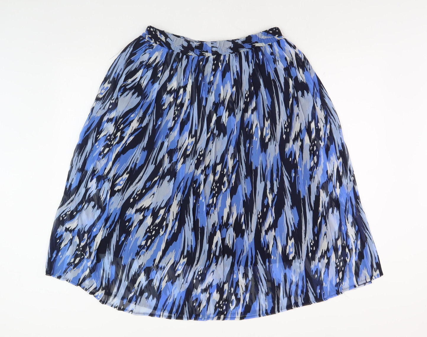 Bm Women's Blue Pleated Geometric Midi Skirt