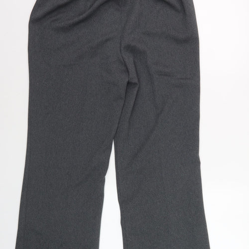 R Collection Women's Grey Herringbone Trousers Size 12