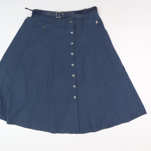 Bonmarché Women’s Blue Midi A-Line Skirt, Size 14