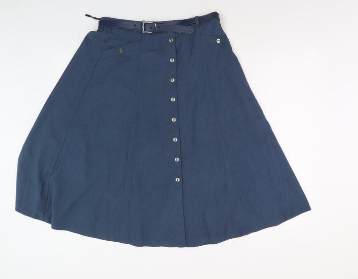 Bonmarché Women’s Blue Midi A-Line Skirt, Size 14
