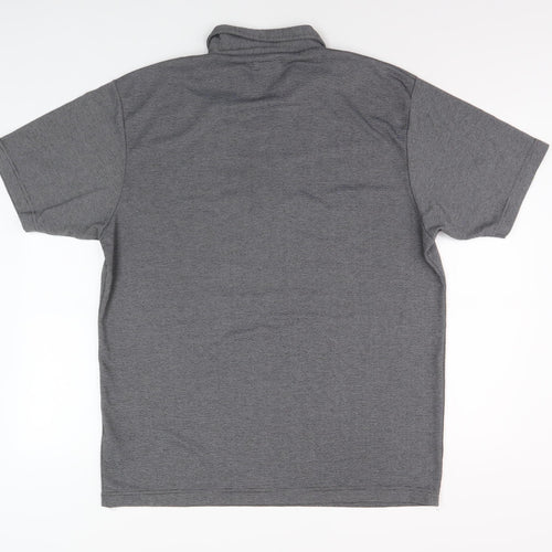 Next Men's Grey Collared Polo Shirt, Large, Short Sleeve