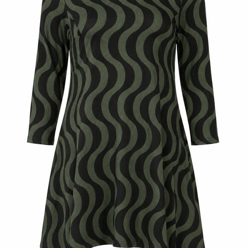 Roman Women's Green A-Line Geometric Dress 10