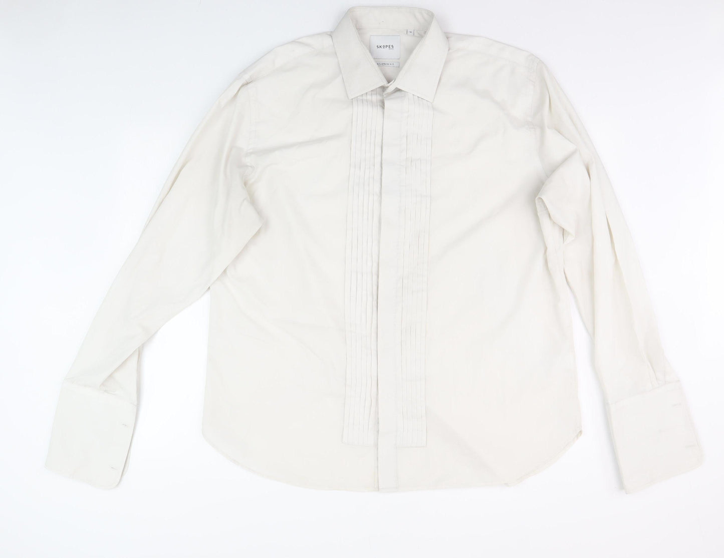 Skopes Men's Ivory Button-Up Shirt 18 Regular Fit