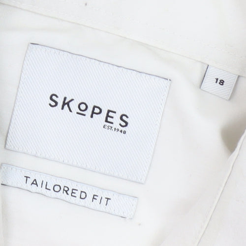 Skopes Men's Ivory Button-Up Shirt 18 Regular Fit