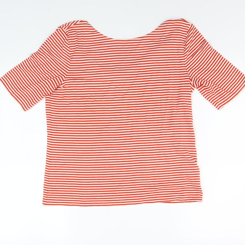 Hobbs Women's Red Striped T-Shirt, Size L, Casual Style