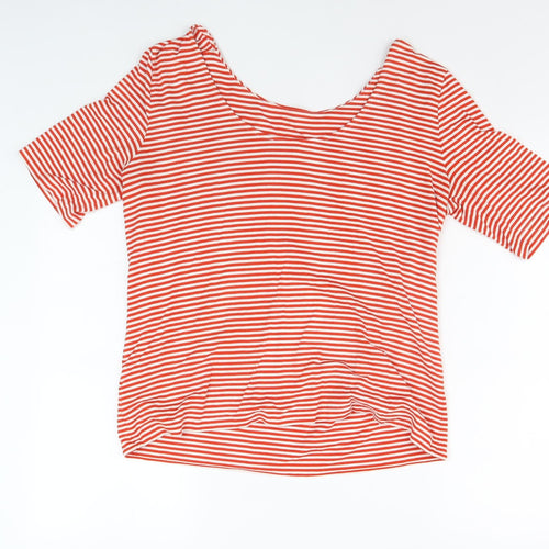 Hobbs Women's Red Striped T-Shirt, Size L, Casual Style