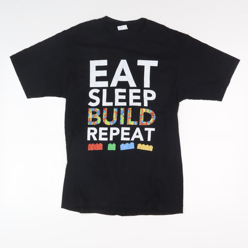 Port & Company Men's Black Graphic Print T-Shirt S