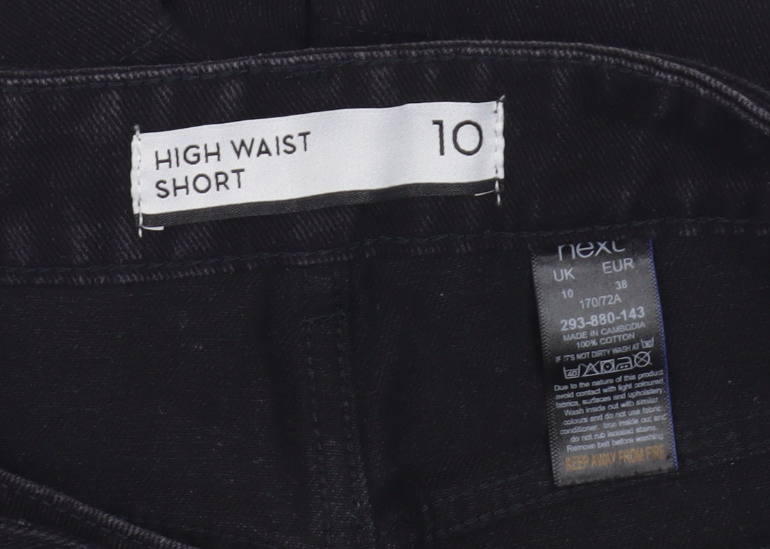 Next Women's High Waist Black Shorts, Size 10, Belted
