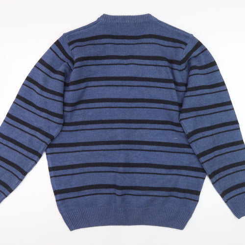 EWM Men’s Blue Striped Pullover Jumper M