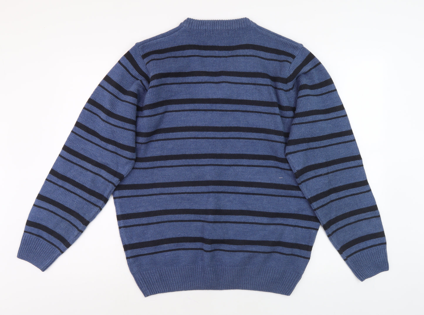 EWM Men’s Blue Striped Pullover Jumper M