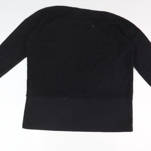 Esmara Women's Black 3/4 Sleeve Top, Size S, Zip Accents