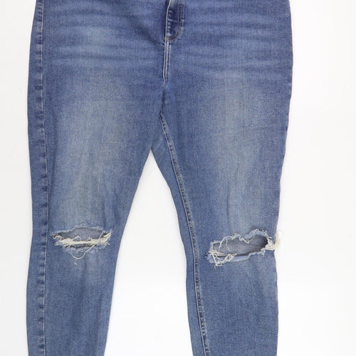 New Look Halle Women's Blue Distressed Jeans Size 18