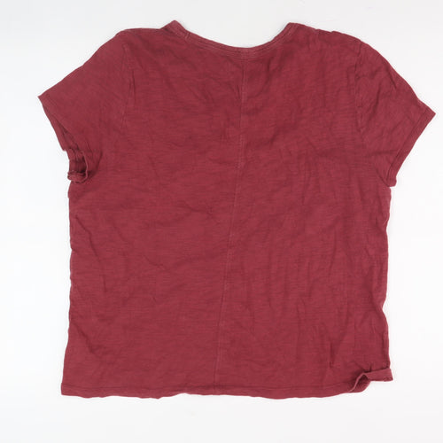 GAP Women's Red XL Relaxed Cotton Blend T-Shirt