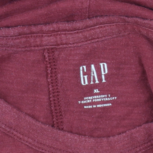 GAP Women's Red XL Relaxed Cotton Blend T-Shirt