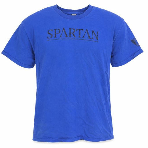 Spartan Men's Blue Crew Neck Cotton T-Shirt, Size L