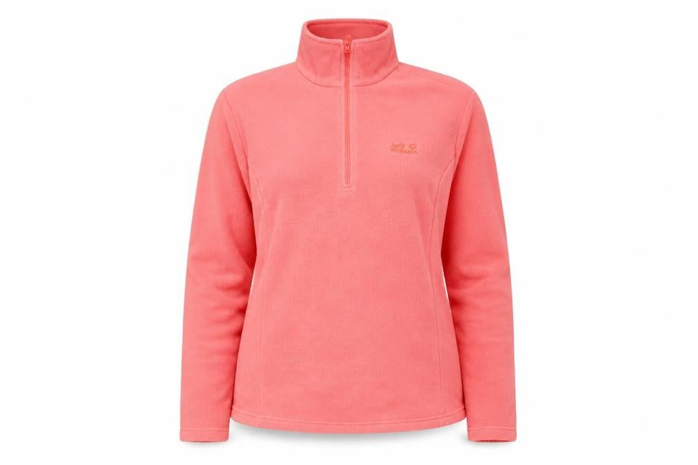 Front view of Jack Wolfskin Women's Pink Fleece Pullover XL