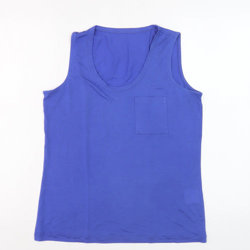 Jaeger Women’s Blue Tank Top Medium, Lyocell, Scoop Neck