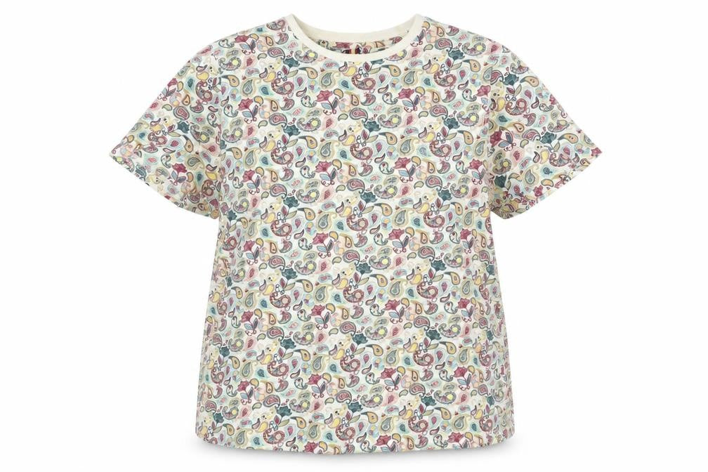 Front view of Soviet unisex multicoloured paisley t-shirt xl