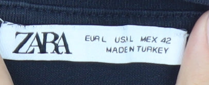 Zara Men's Black Crew Neck T-Shirt Size L
