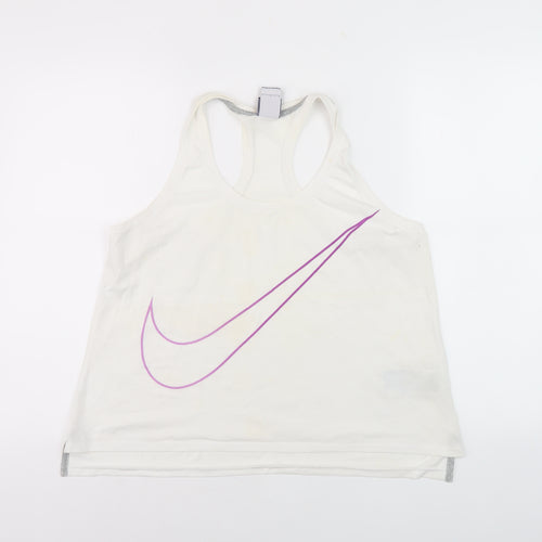 Nike Women's White Tank Top L - Gym & Yoga Essential