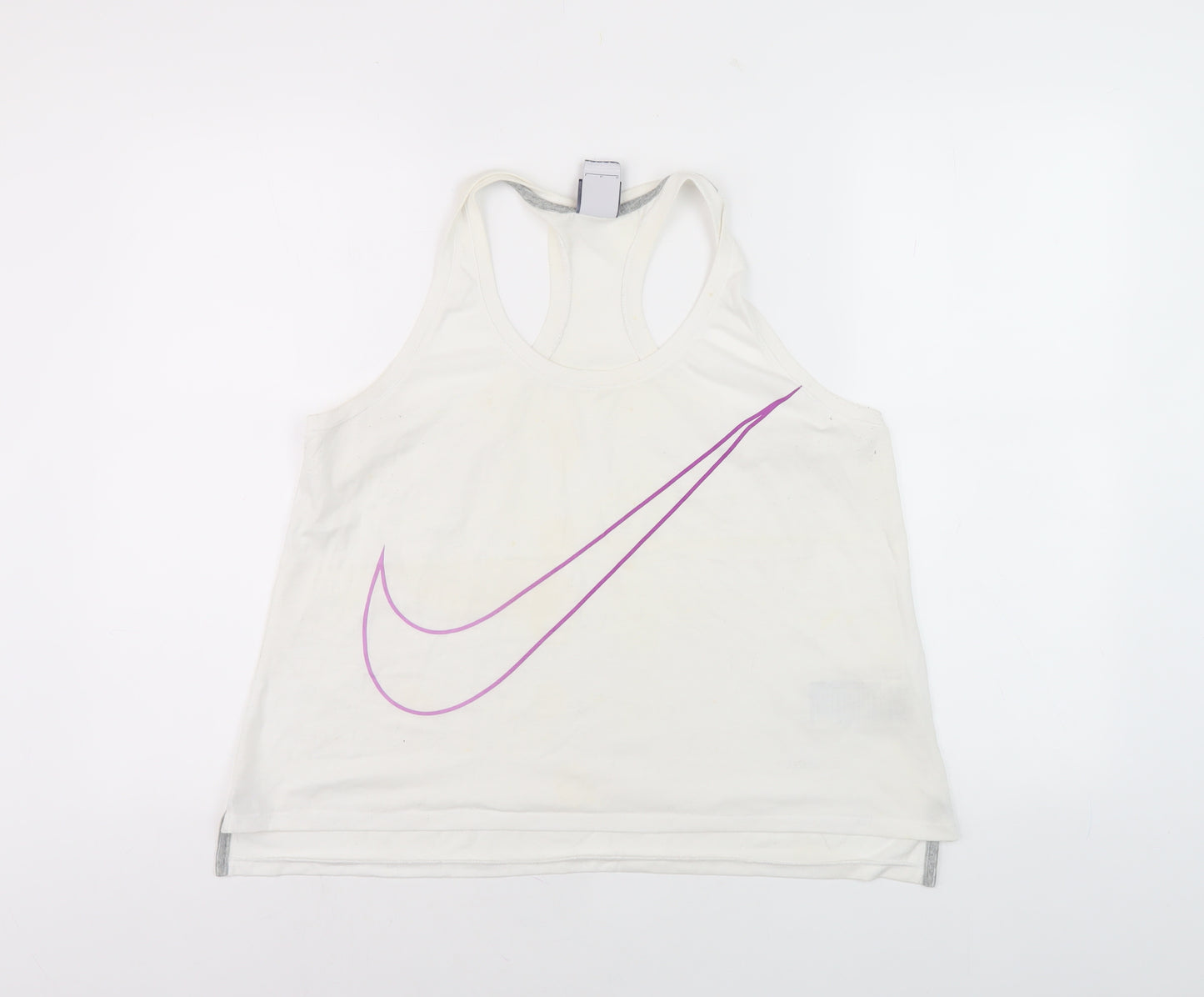 Nike Women's White Tank Top L - Gym & Yoga Essential