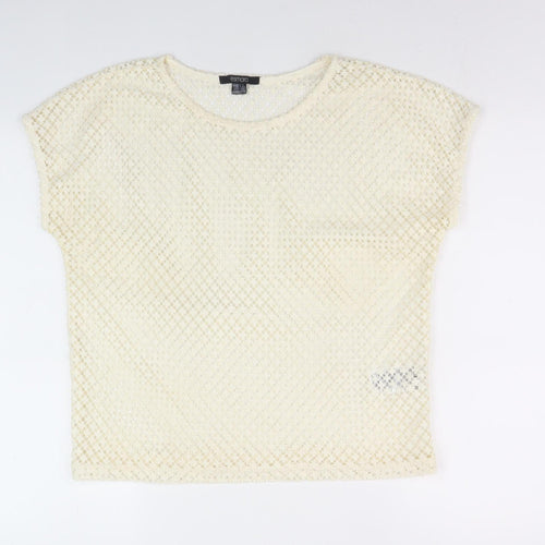 Esmara Women's Ivory Crochet T-Shirt UK 10/12