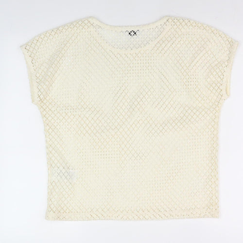 Esmara Women's Ivory Crochet T-Shirt UK 10/12