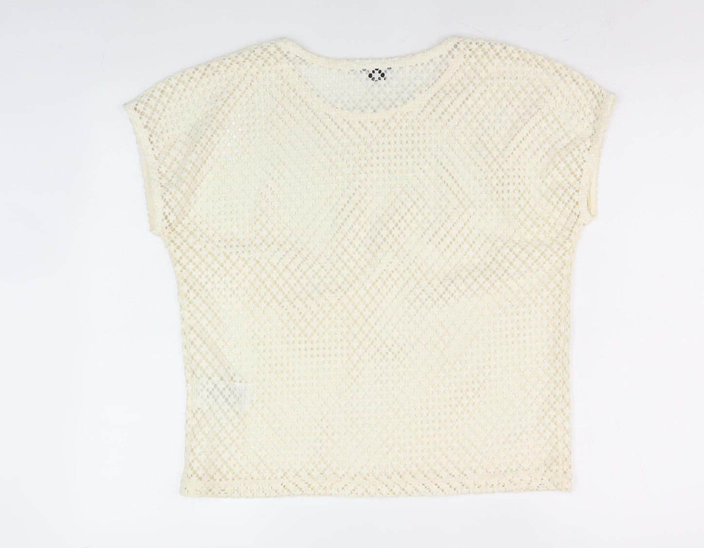 Esmara Women's Ivory Crochet T-Shirt UK 10/12