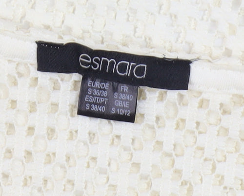Esmara Women's Ivory Crochet T-Shirt UK 10/12