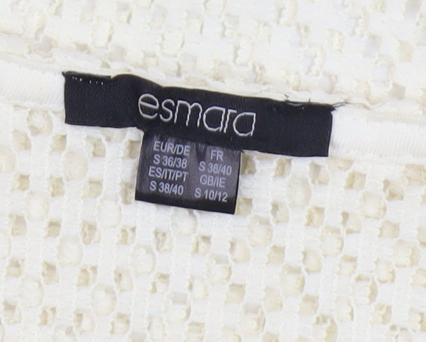 Esmara Women's Ivory Crochet T-Shirt UK 10/12