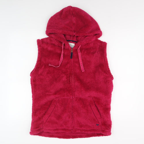 Country Rose Women's Red Fleece Hooded Waistcoat M